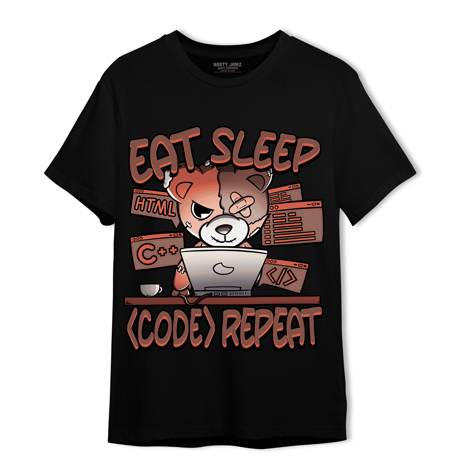 High OG Dusted Clay 1s T Shirt Match Eat Sleep Code BER - NastyJamz