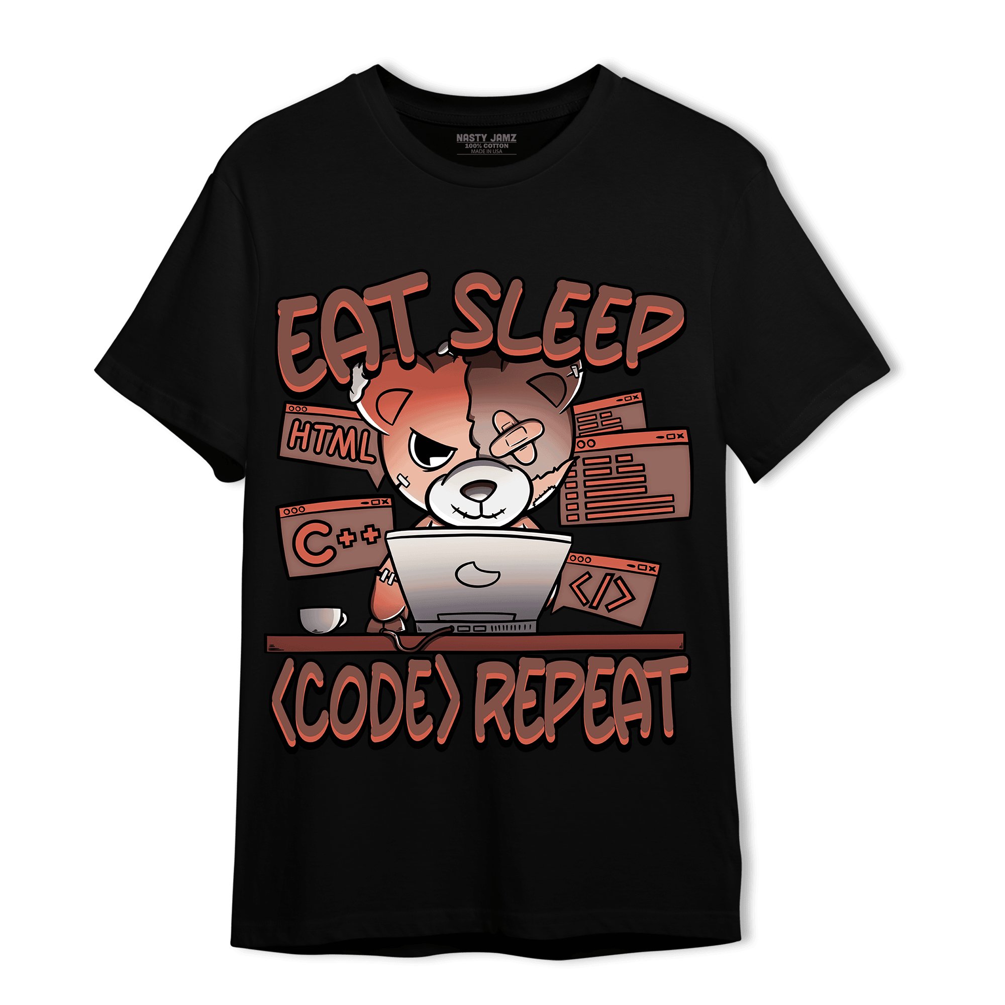 High OG Dusted Clay 1s T Shirt Match Eat Sleep Code BER - NastyJamz