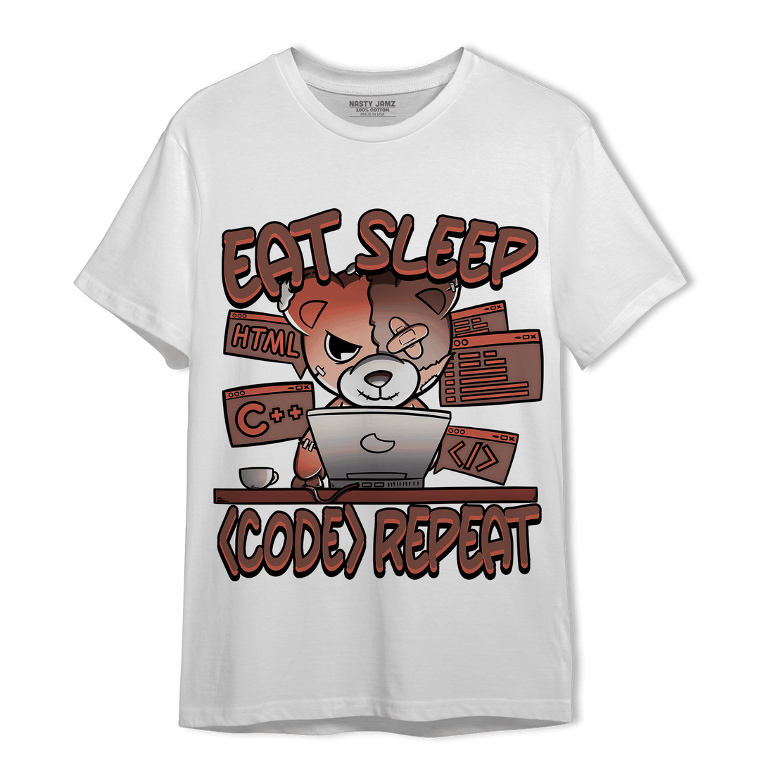High OG Dusted Clay 1s T Shirt Match Eat Sleep Code BER - NastyJamz