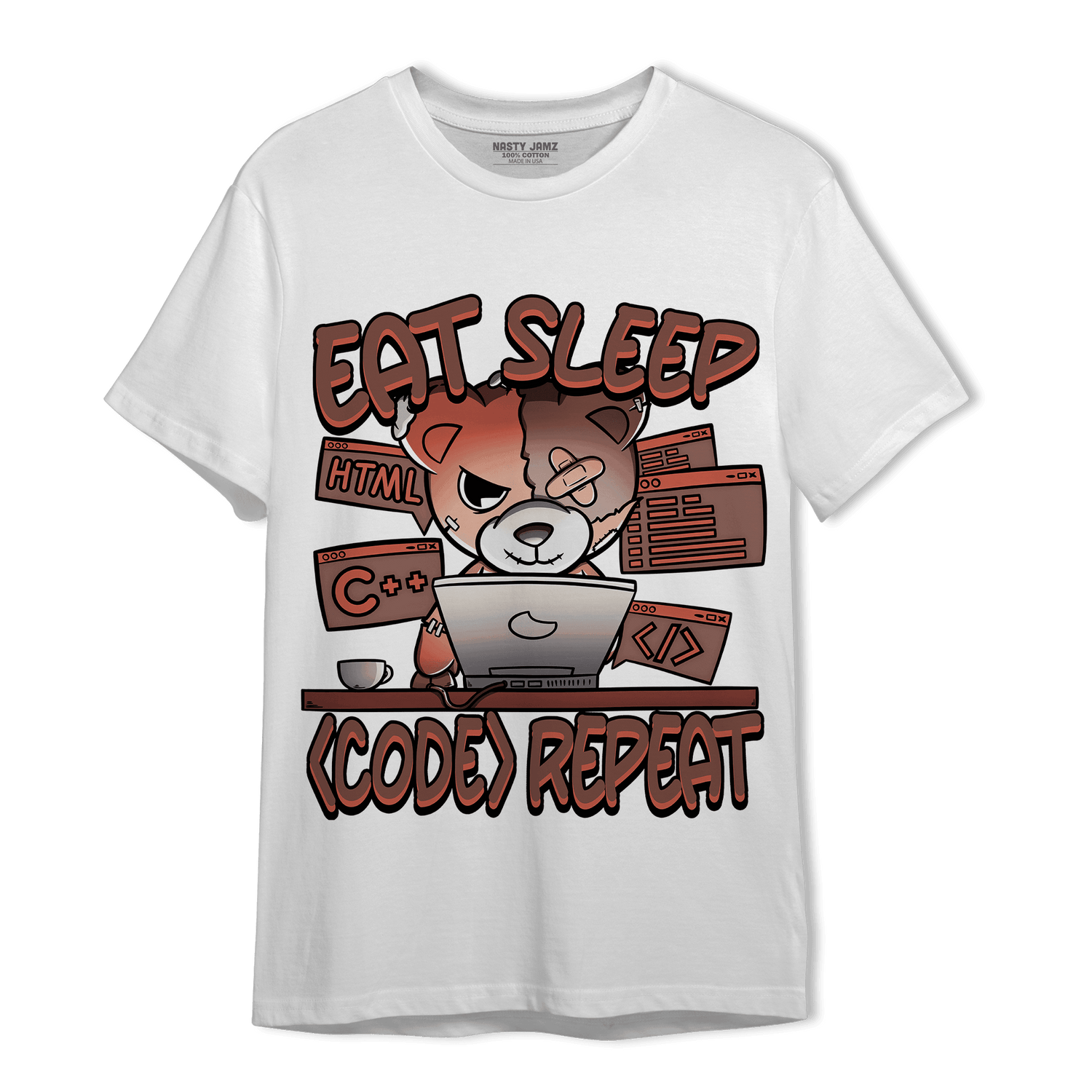 High OG Dusted Clay 1s T Shirt Match Eat Sleep Code BER - NastyJamz