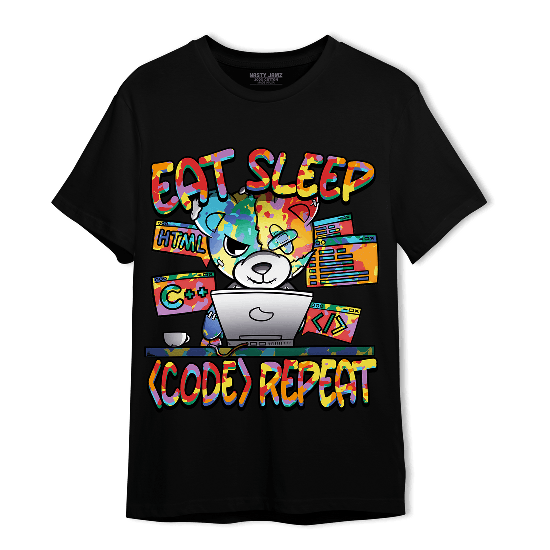Mid GS Six Championships 1s T Shirt Match Eat Sleep Code BER - NastyJamz