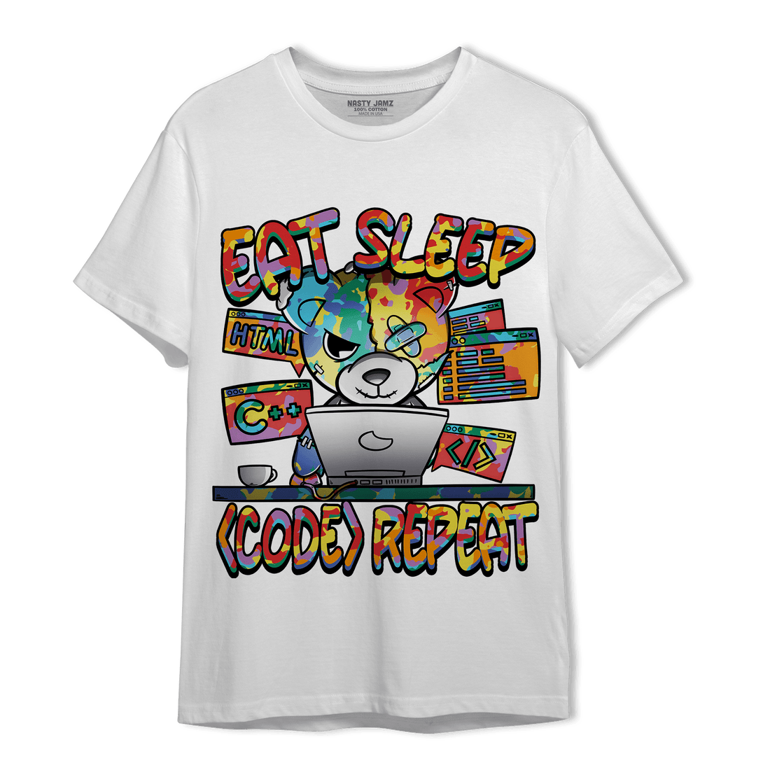 Mid GS Six Championships 1s T Shirt Match Eat Sleep Code BER - NastyJamz