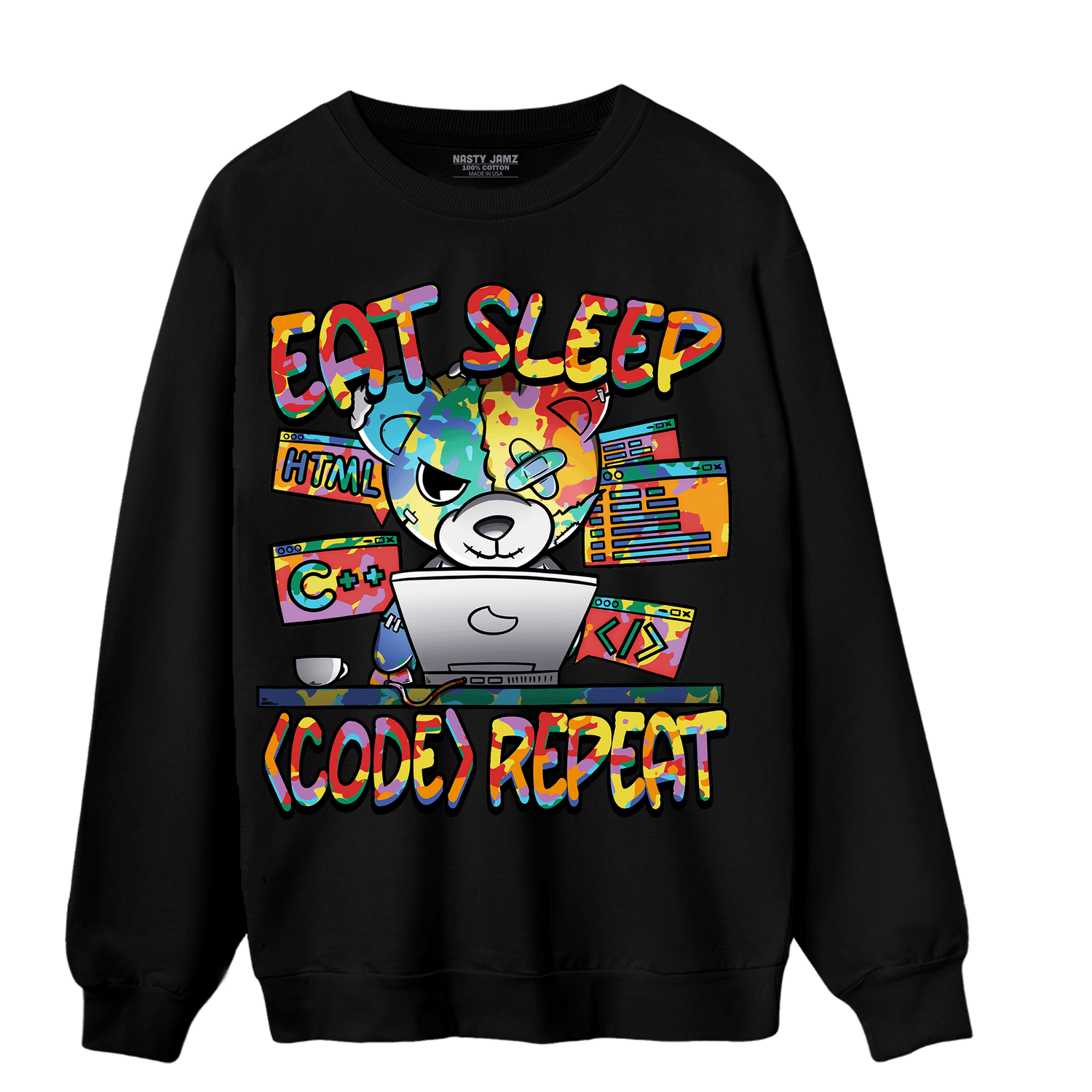 Mid GS Six Championships 1s Sweatshirt Match Eat Sleep Code BER - NastyJamz