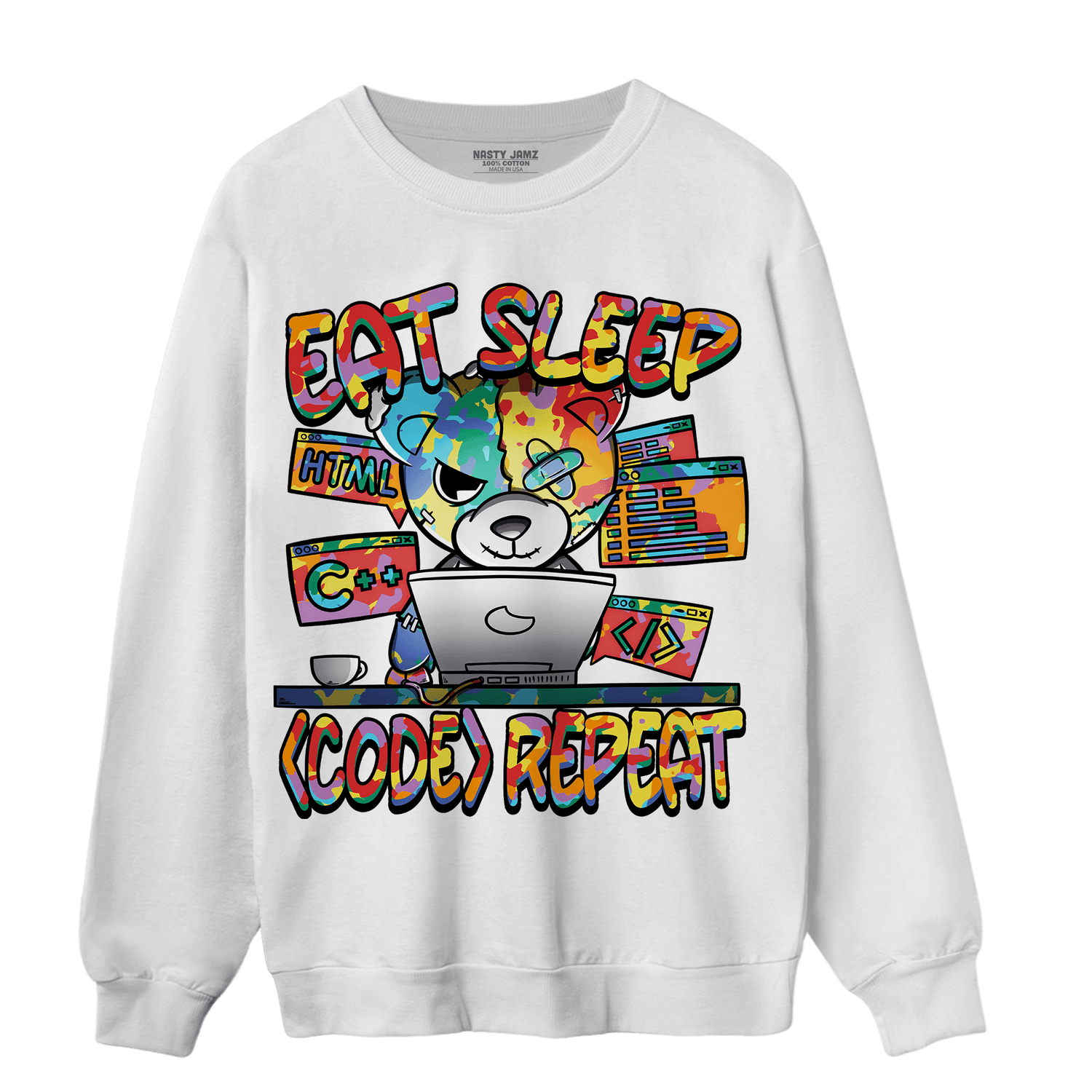 Mid GS Six Championships 1s Sweatshirt Match Eat Sleep Code BER - NastyJamz