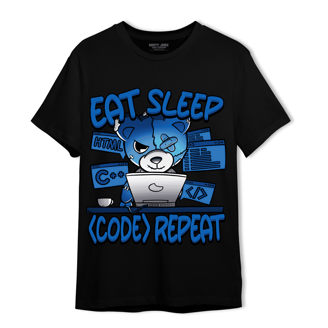 Royal Reimagined 1s T Shirt Match Eat Sleep Code BER - NastyJamz