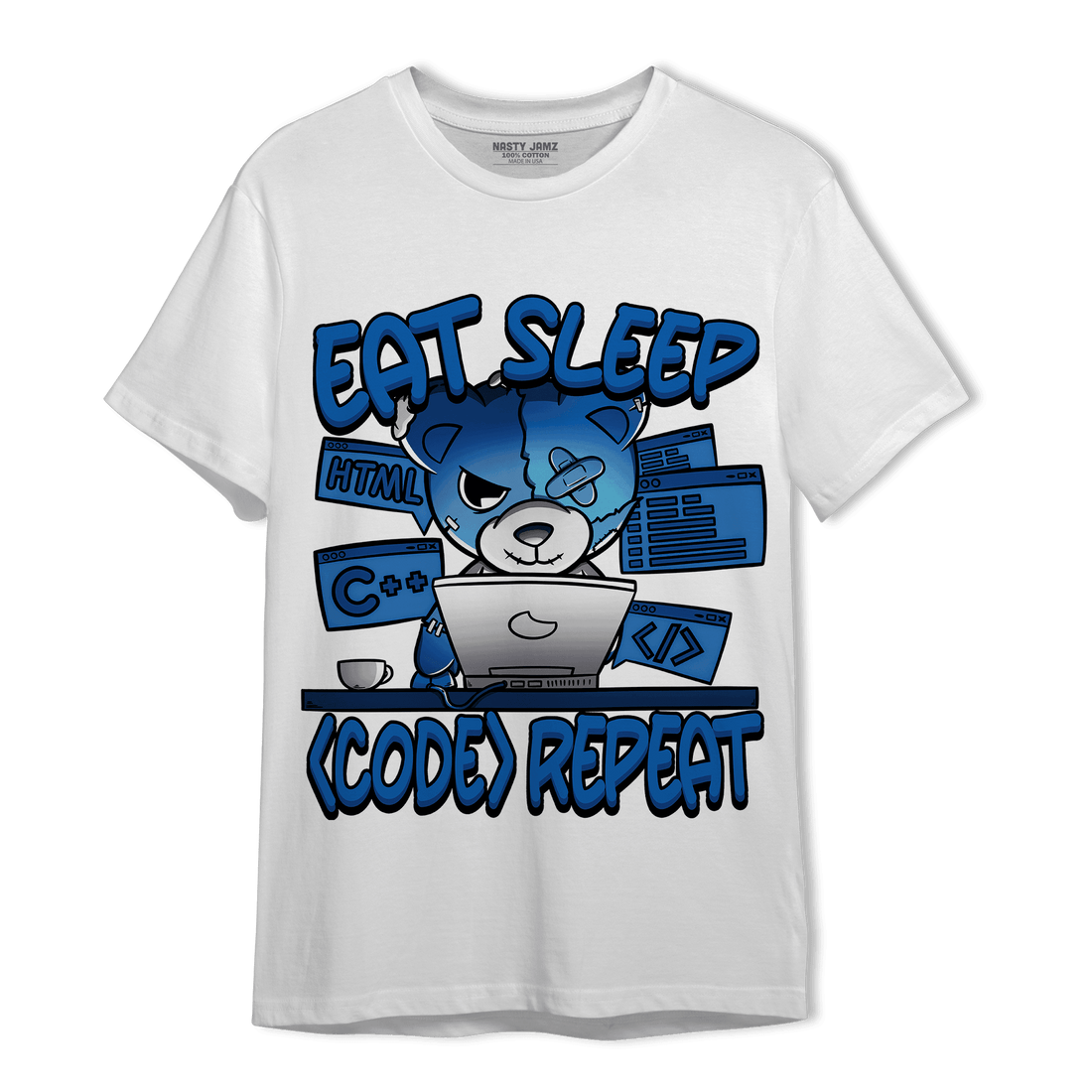 Royal Reimagined 1s T Shirt Match Eat Sleep Code BER - NastyJamz