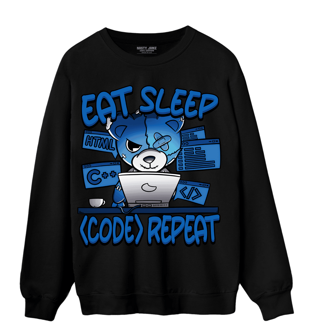 Royal Reimagined 1s Sweatshirt Match Eat Sleep Code BER - NastyJamz