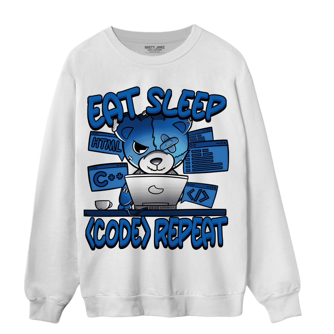 Royal Reimagined 1s Sweatshirt Match Eat Sleep Code BER - NastyJamz