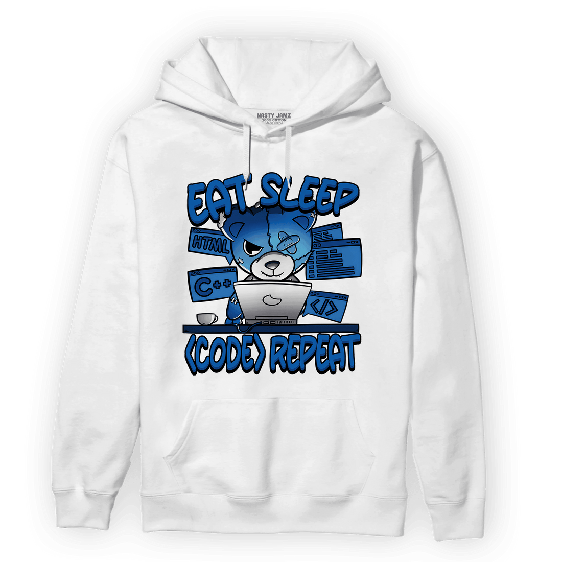 Royal Reimagined 1s Hoodie Match Eat Sleep Code BER - NastyJamz