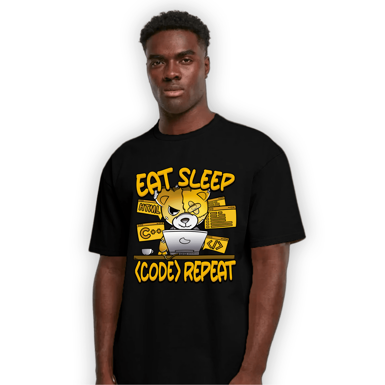 Yellow Ochre 1s T Shirt Match Eat Sleep Code BER - NastyJamz