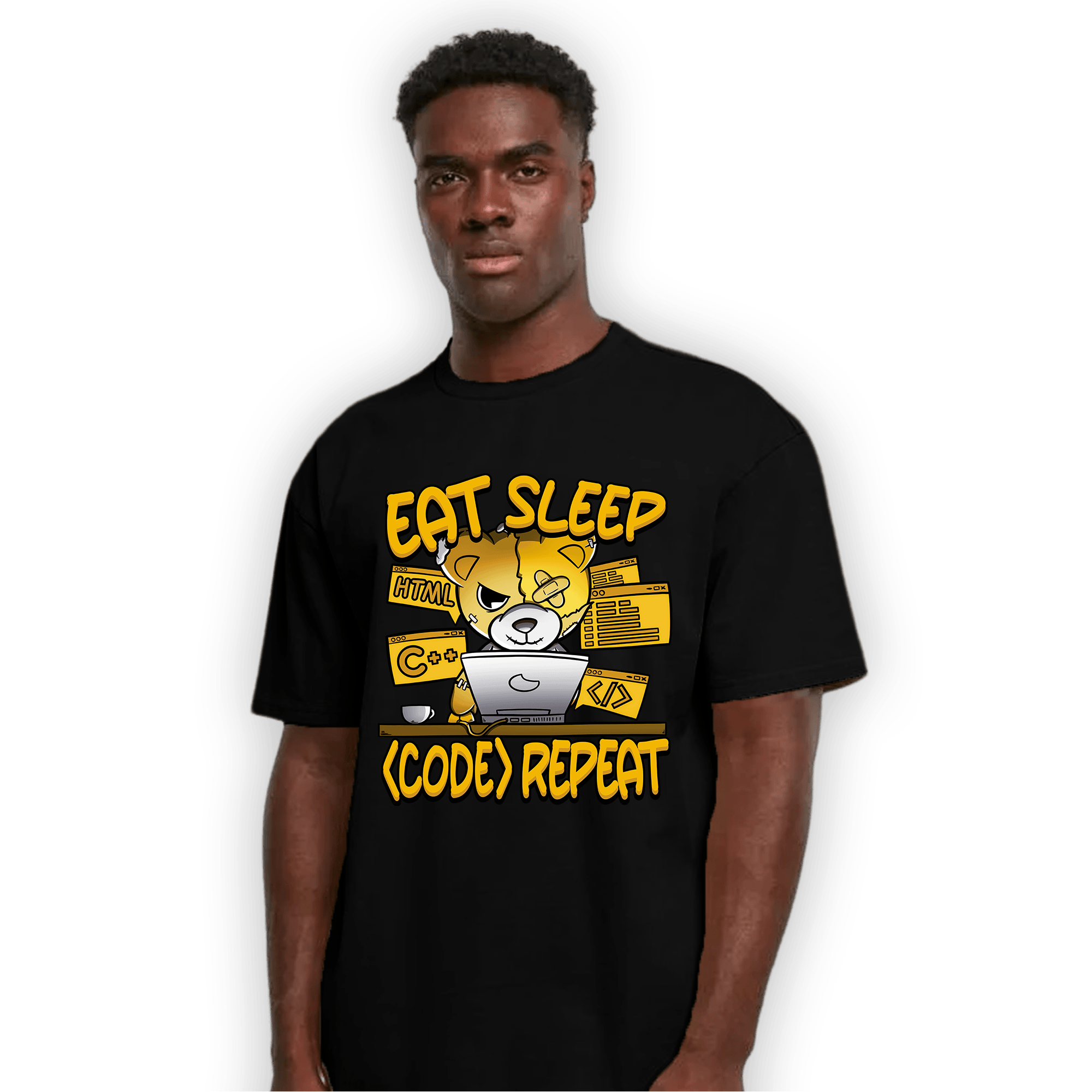 Yellow Ochre 1s T Shirt Match Eat Sleep Code BER - NastyJamz