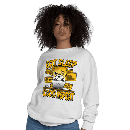 Yellow Ochre 1s Sweatshirt Match Eat Sleep Code BER - NastyJamz