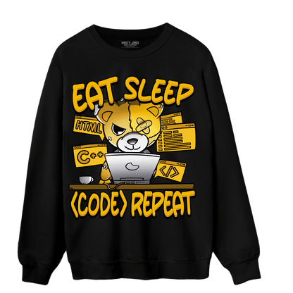 Yellow Ochre 1s Sweatshirt Match Eat Sleep Code BER - NastyJamz