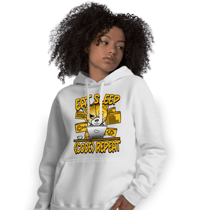 Yellow Ochre 1s Hoodie Match Eat Sleep Code BER - NastyJamz