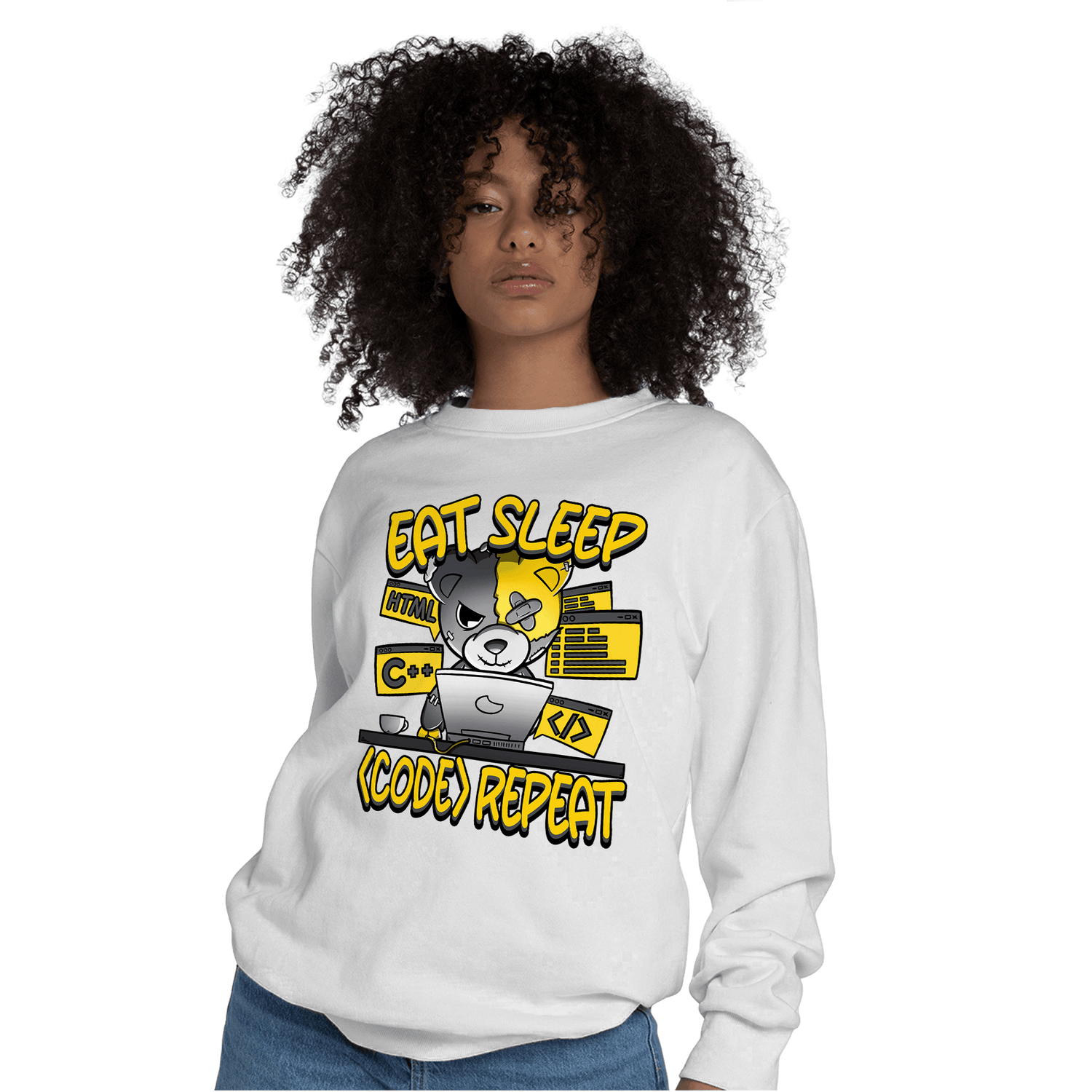 Thunder 4s Sweatshirt Match Eat Sleep Code BER - NastyJamz