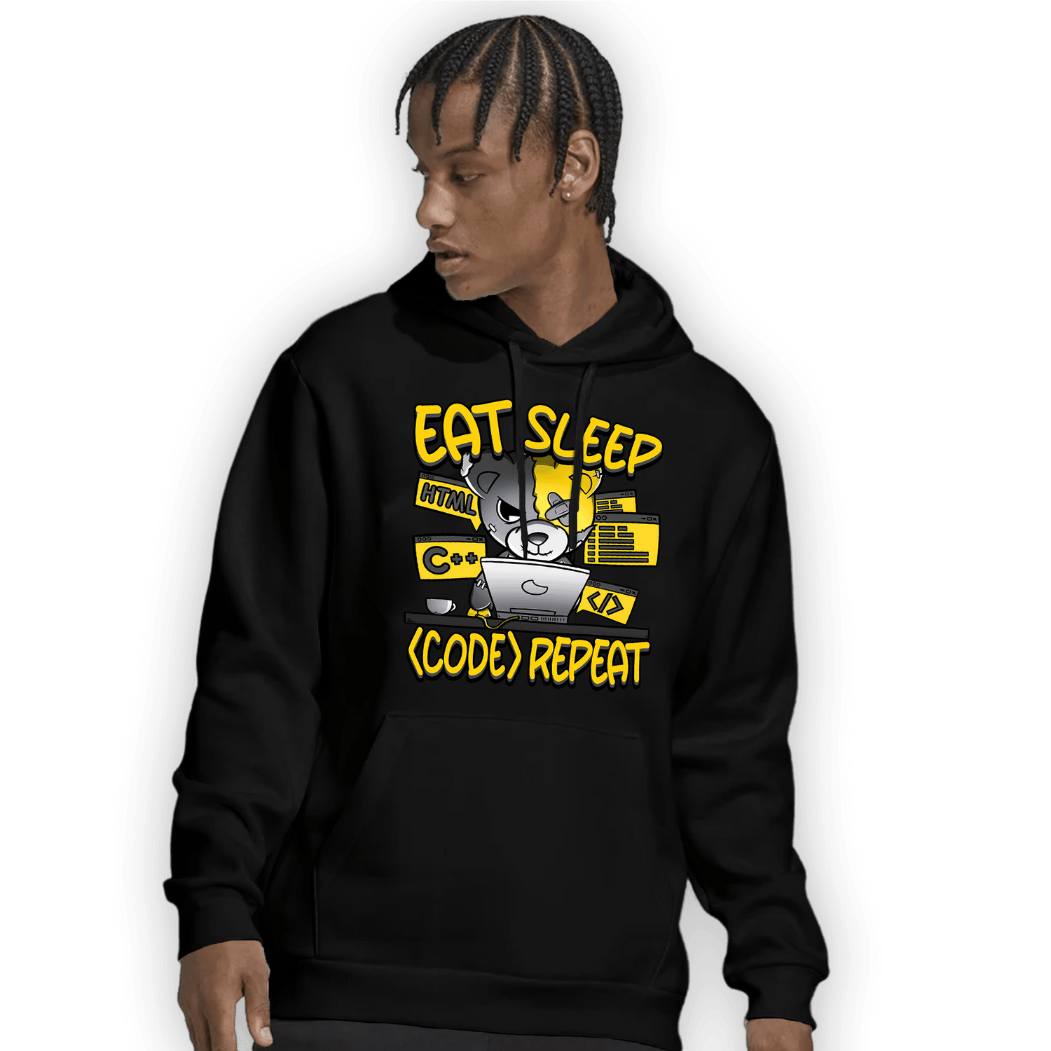 Thunder 4s Hoodie Match Eat Sleep Code BER - NastyJamz