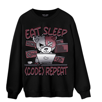 Burgundy 5s Sweatshirt Match Eat Sleep Code BER - NastyJamz