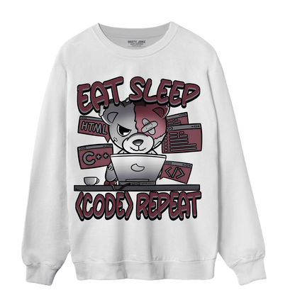 Burgundy 5s Sweatshirt Match Eat Sleep Code BER - NastyJamz