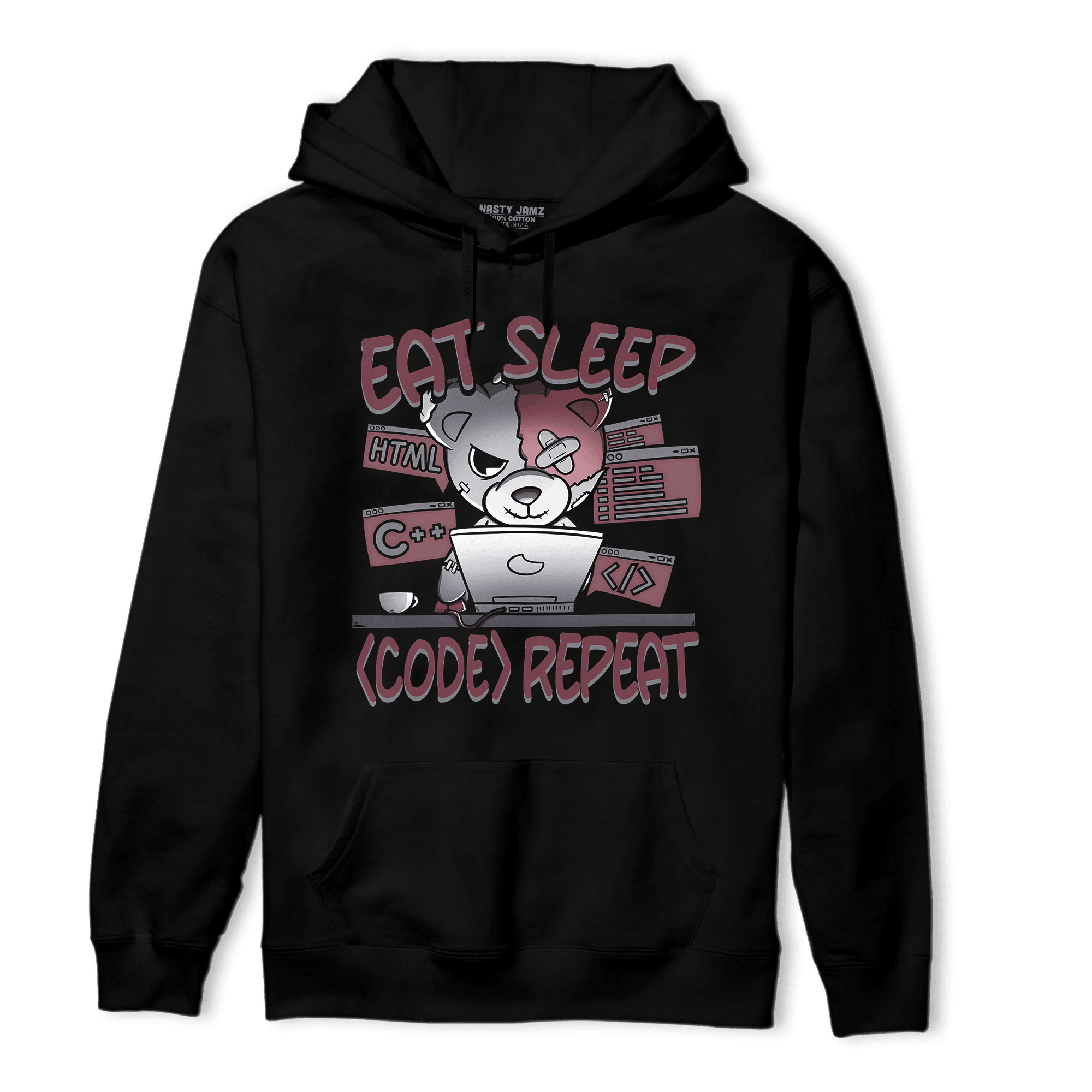 Burgundy 5s Hoodie Match Eat Sleep Code BER - NastyJamz