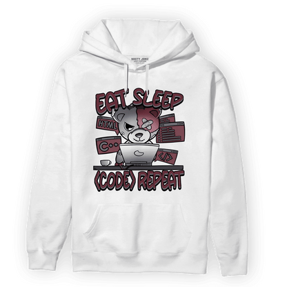 Burgundy 5s Hoodie Match Eat Sleep Code BER - NastyJamz