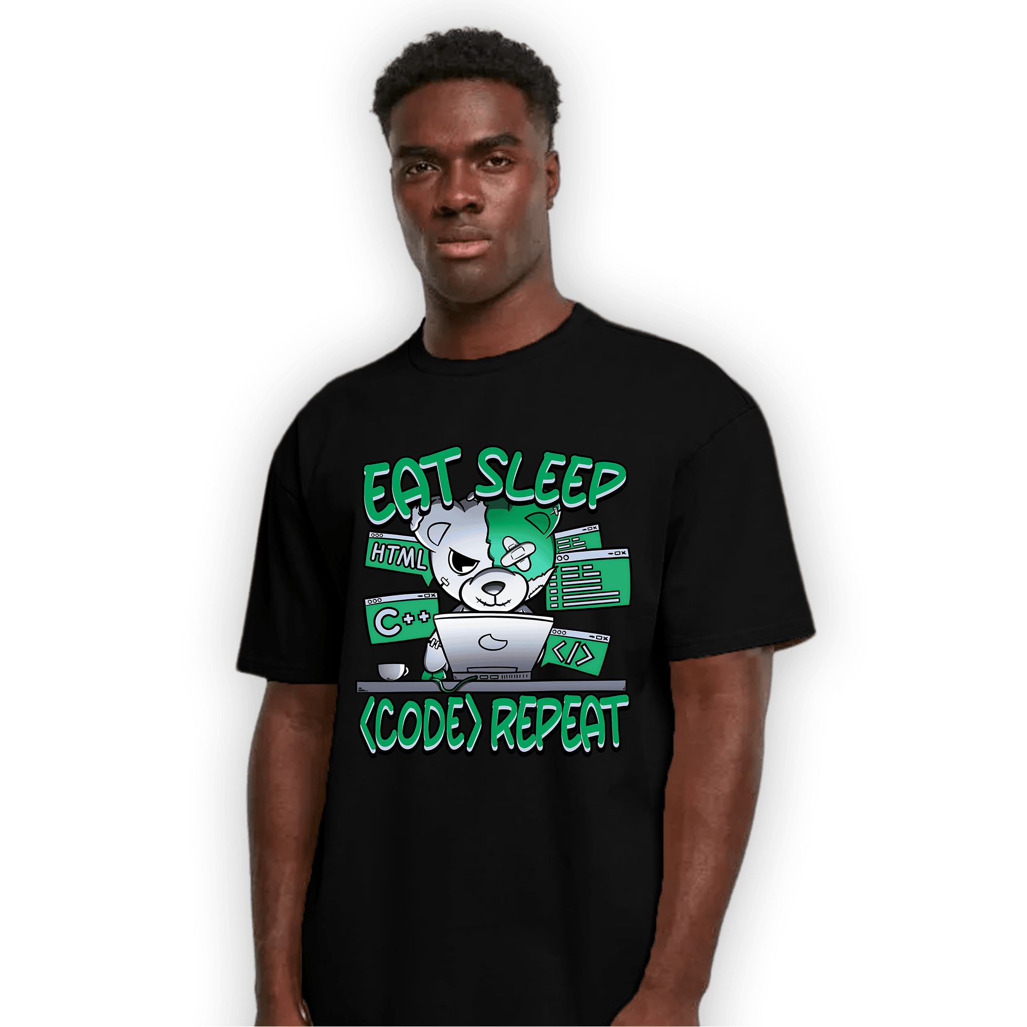Lucky Green 5s T Shirt Match Eat Sleep Code BER - NastyJamz