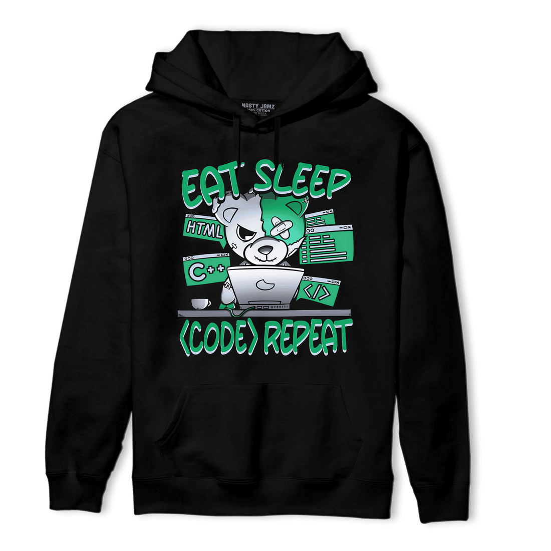 Lucky Green 5s Hoodie Match Eat Sleep Code BER - NastyJamz
