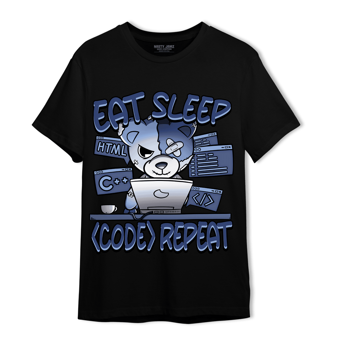 Midnight Navy 5s T Shirt Match Eat Sleep Code BER - NastyJamz