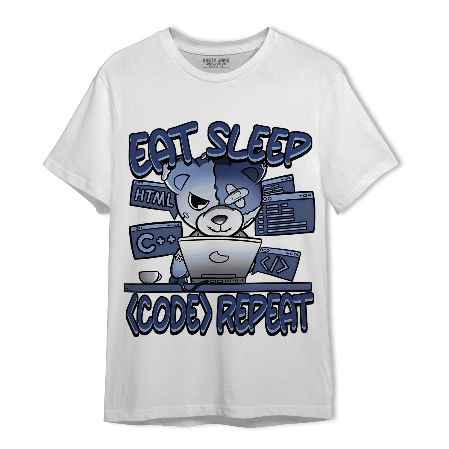 Midnight Navy 5s T Shirt Match Eat Sleep Code BER - NastyJamz
