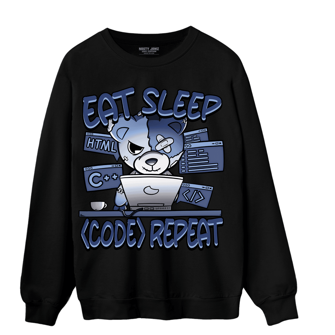 Midnight Navy 5s Sweatshirt Match Eat Sleep Code BER - NastyJamz