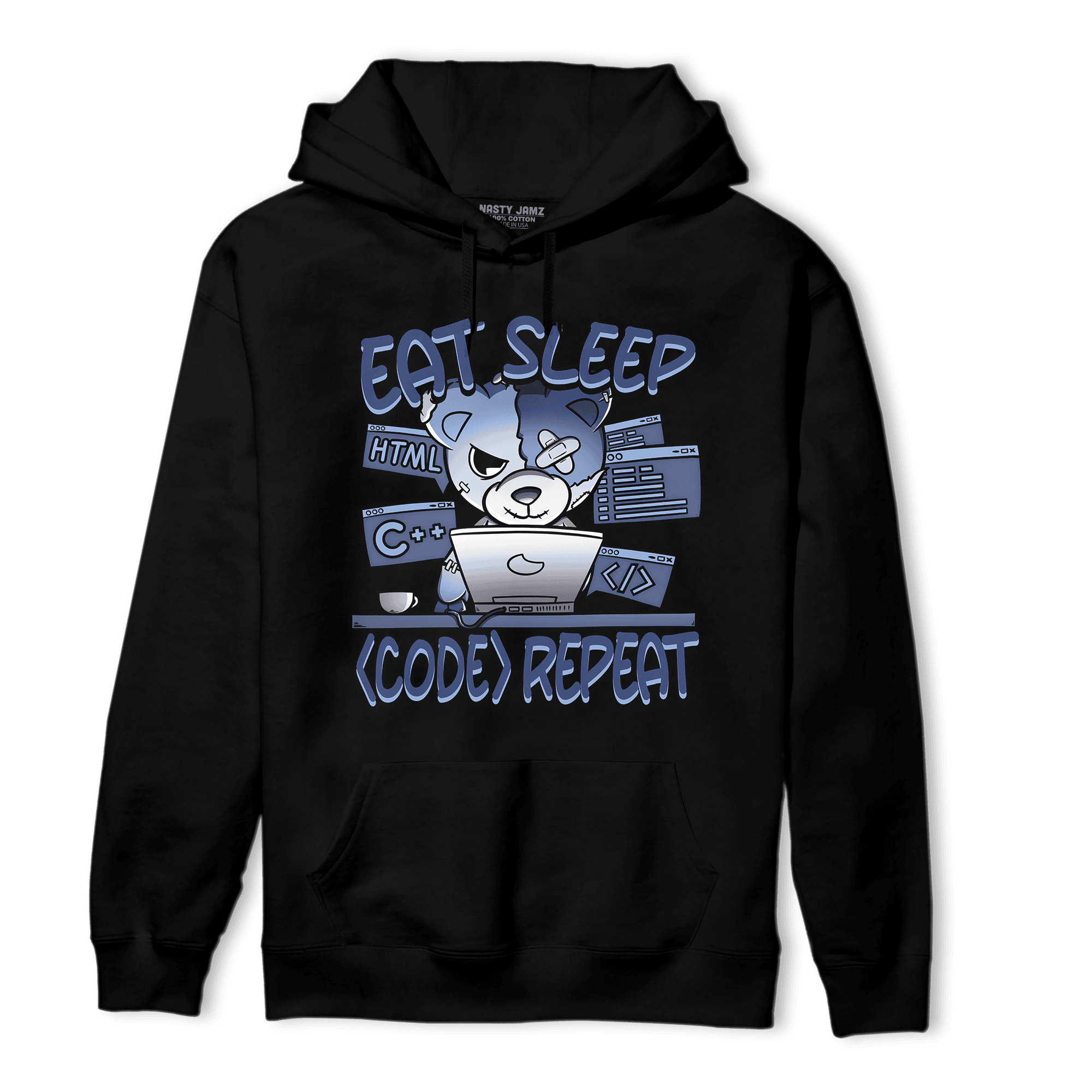 Midnight Navy 5s Hoodie Match Eat Sleep Code BER - NastyJamz