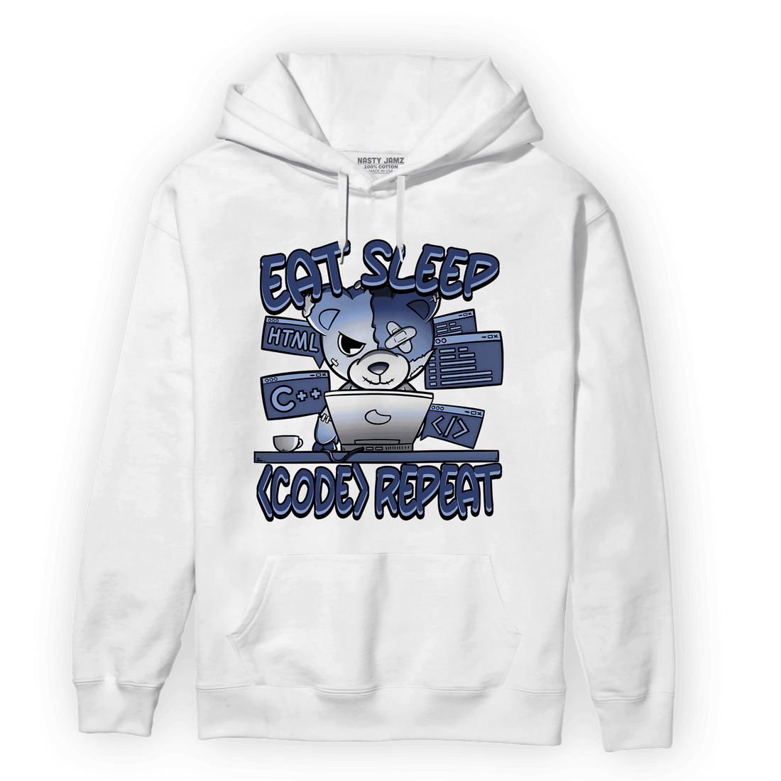 Midnight Navy 5s Hoodie Match Eat Sleep Code BER - NastyJamz