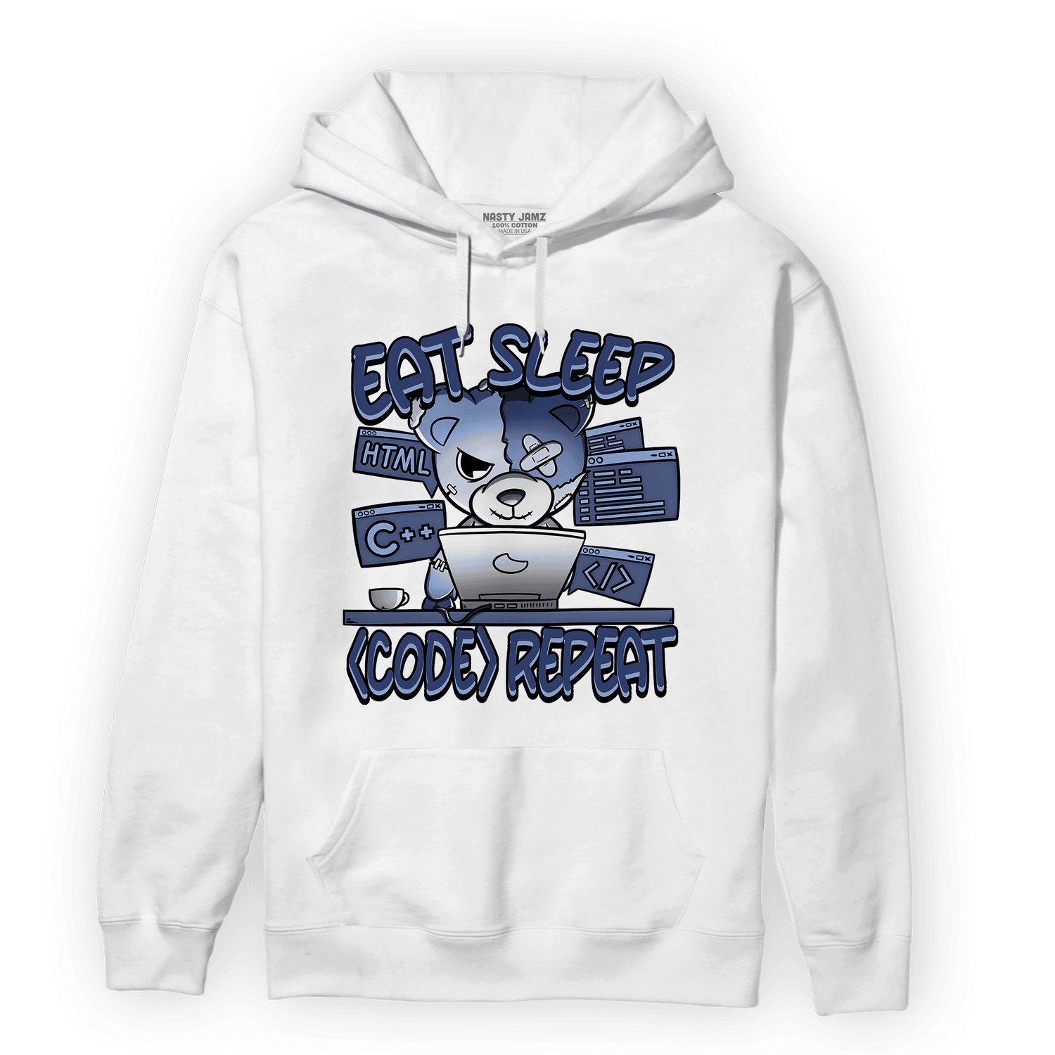 Midnight Navy 5s Hoodie Match Eat Sleep Code BER - NastyJamz