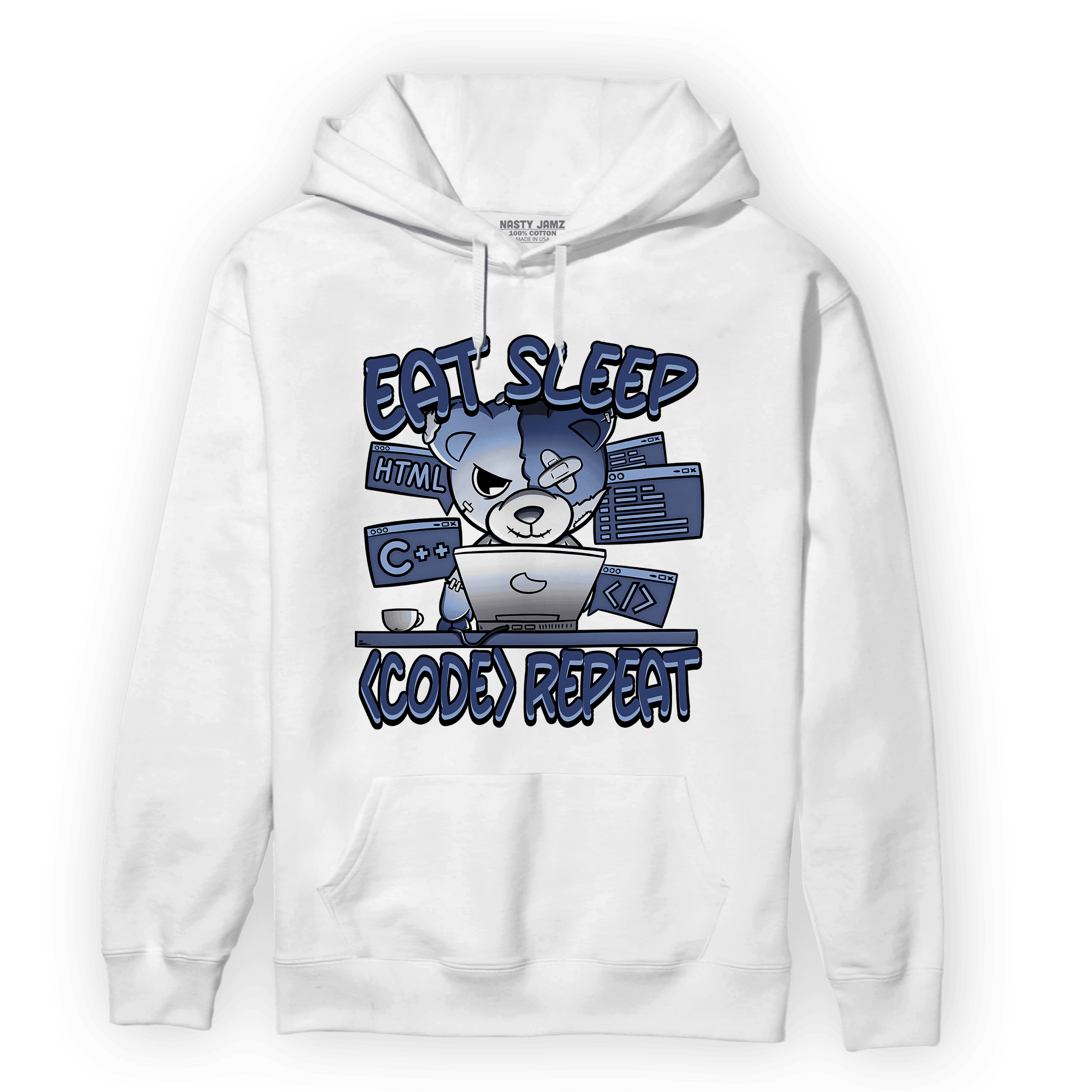 Midnight Navy 5s Hoodie Match Eat Sleep Code BER - NastyJamz