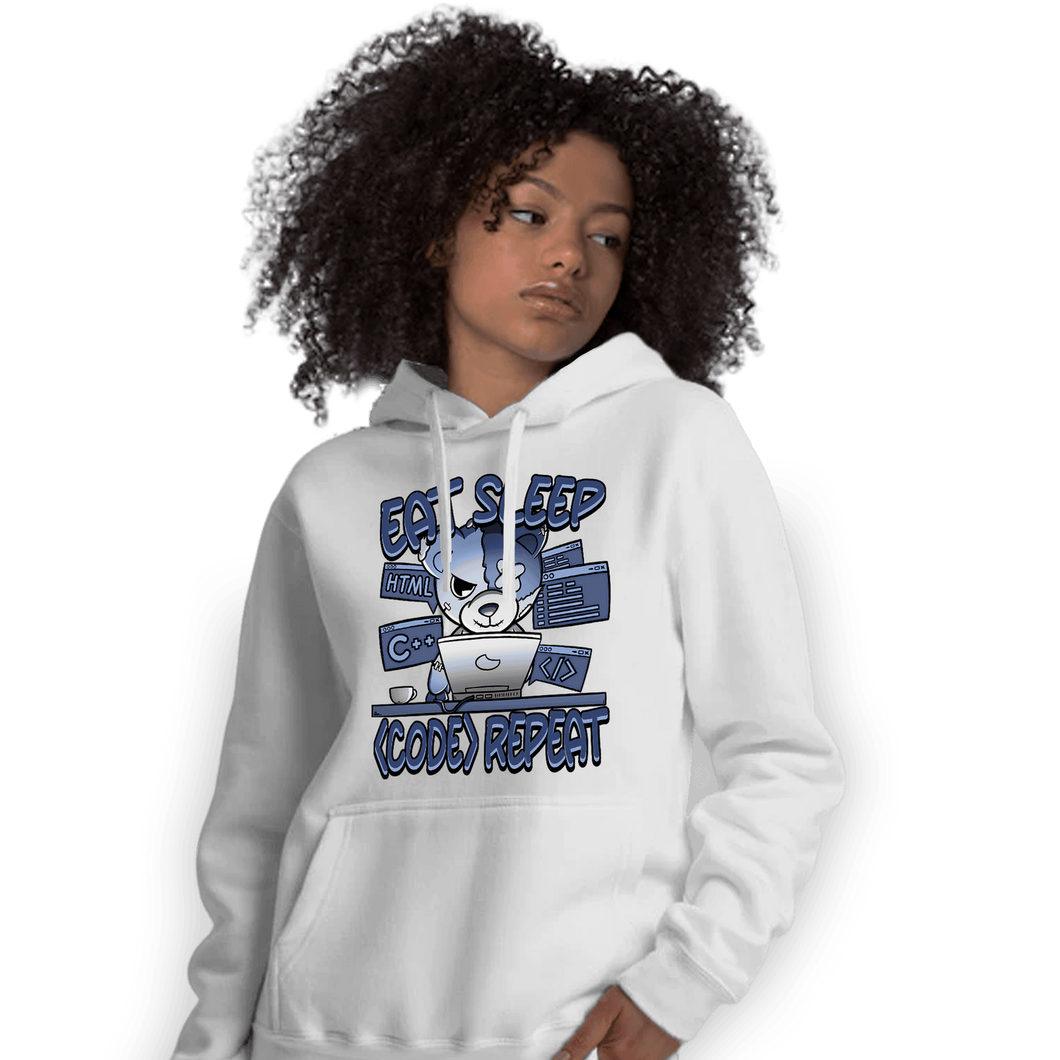 Midnight Navy 5s Hoodie Match Eat Sleep Code BER - NastyJamz