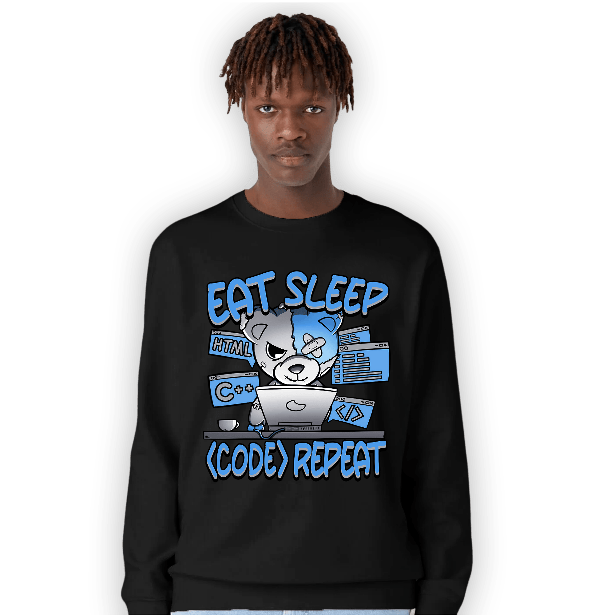 University Blue 5s Sweatshirt Match Eat Sleep Code BER - NastyJamz