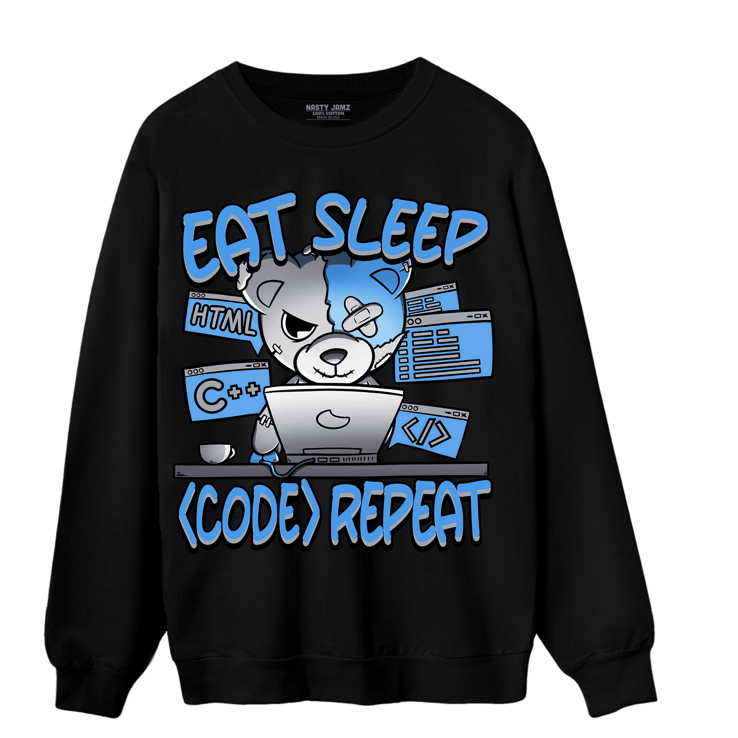 University Blue 5s Sweatshirt Match Eat Sleep Code BER - NastyJamz