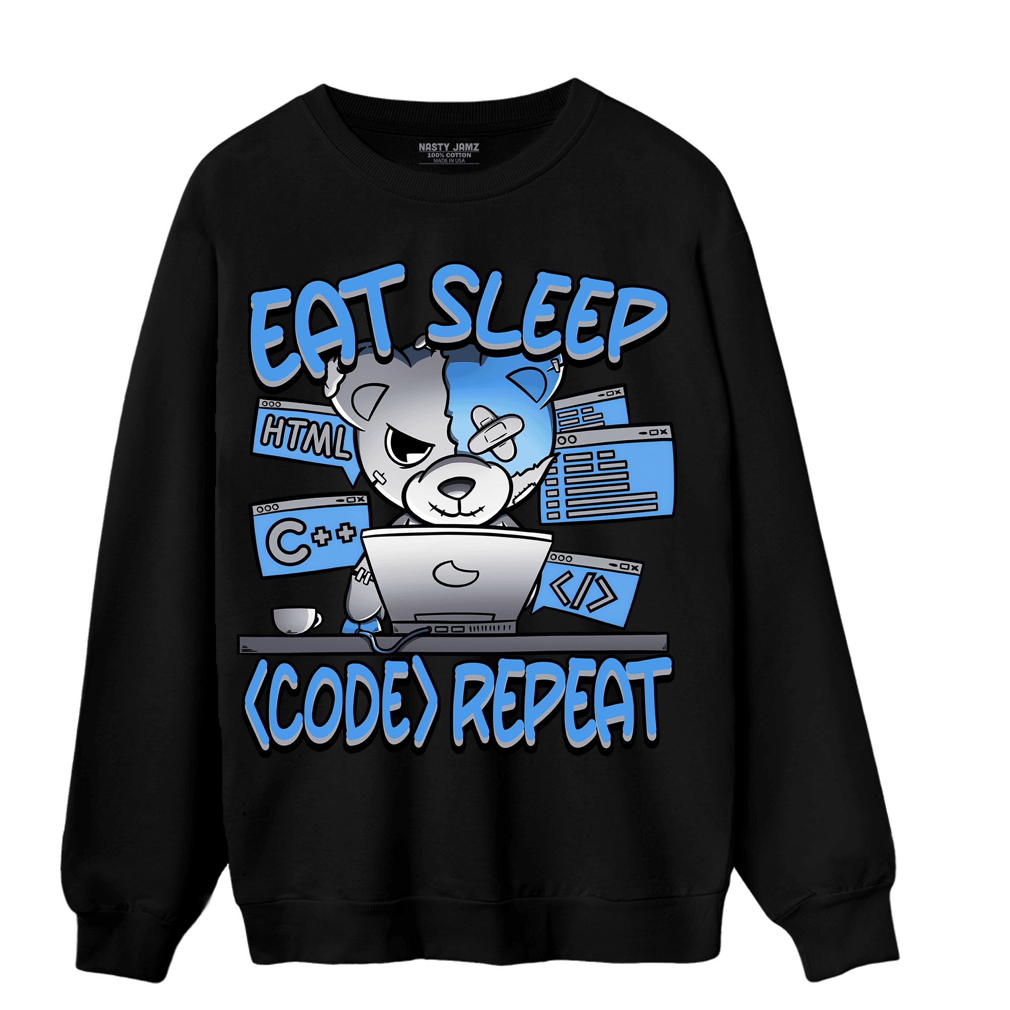 University Blue 5s Sweatshirt Match Eat Sleep Code BER - NastyJamz