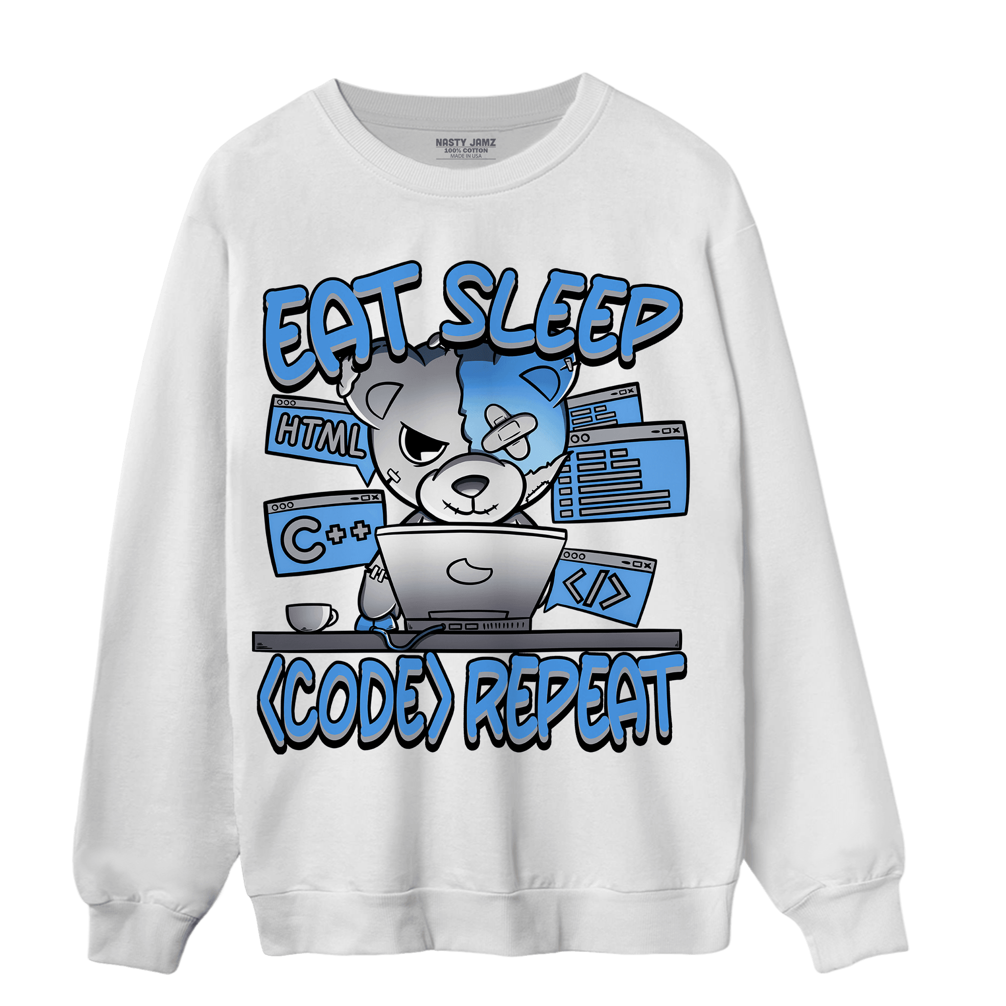 University Blue 5s Sweatshirt Match Eat Sleep Code BER - NastyJamz