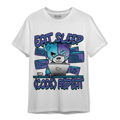 Aqua 6s T Shirt Match Eat Sleep Code BER - NastyJamz