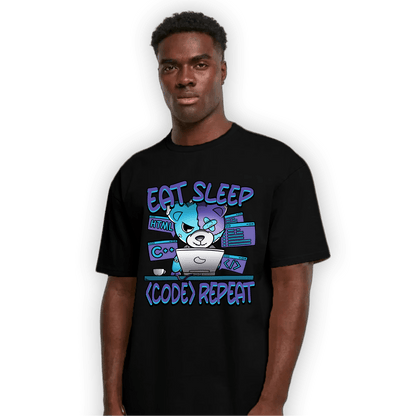 Aqua 6s T Shirt Match Eat Sleep Code BER - NastyJamz