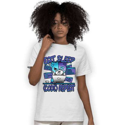 Aqua 6s T Shirt Match Eat Sleep Code BER - NastyJamz