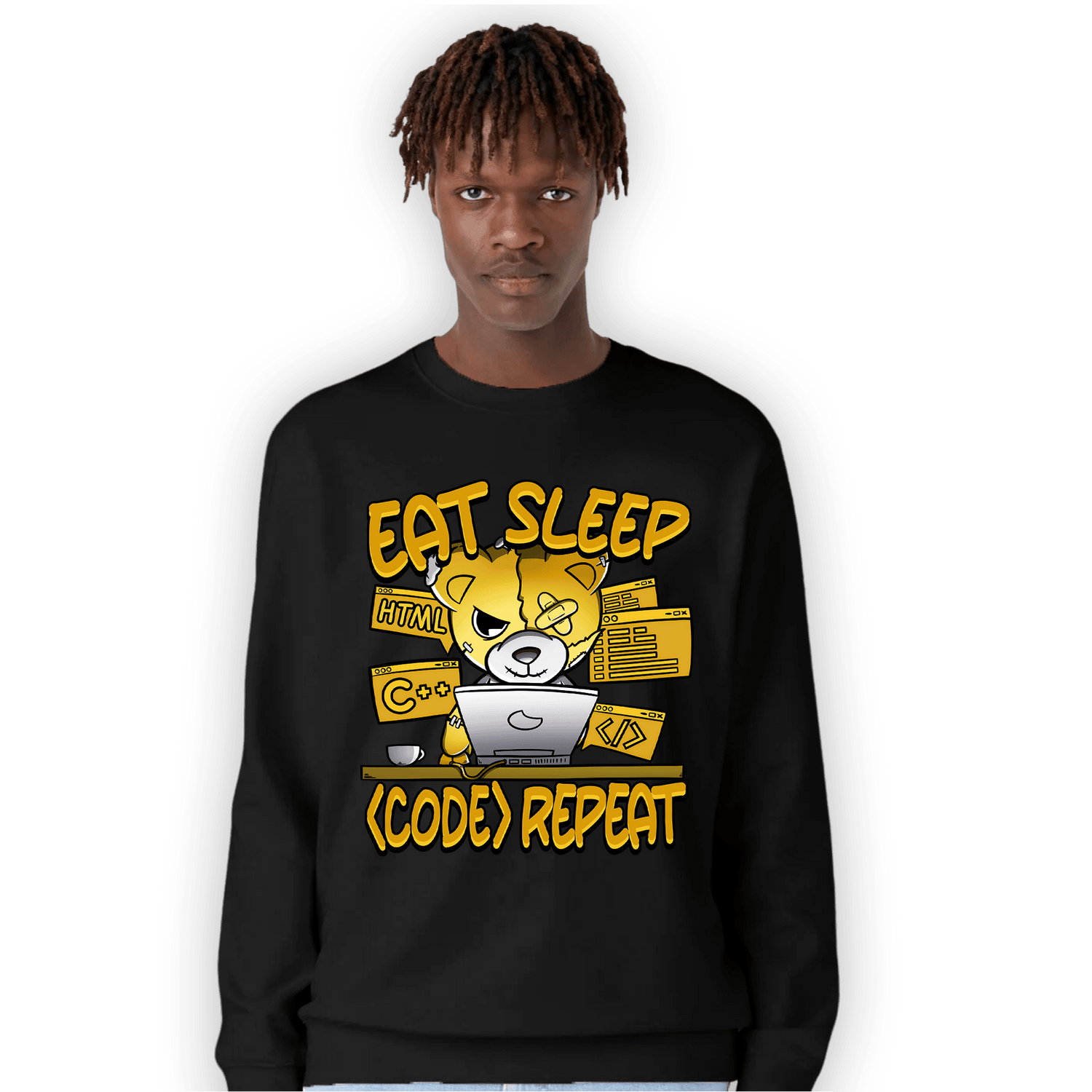 Yellow Ochre 6s Sweatshirt Match Eat Sleep Code BER - NastyJamz