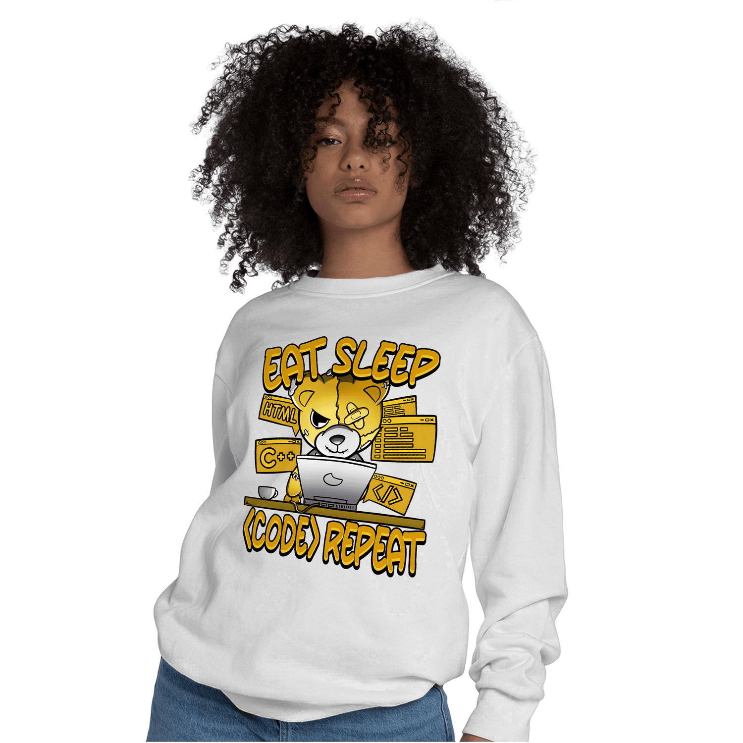 Yellow Ochre 6s Sweatshirt Match Eat Sleep Code BER - NastyJamz