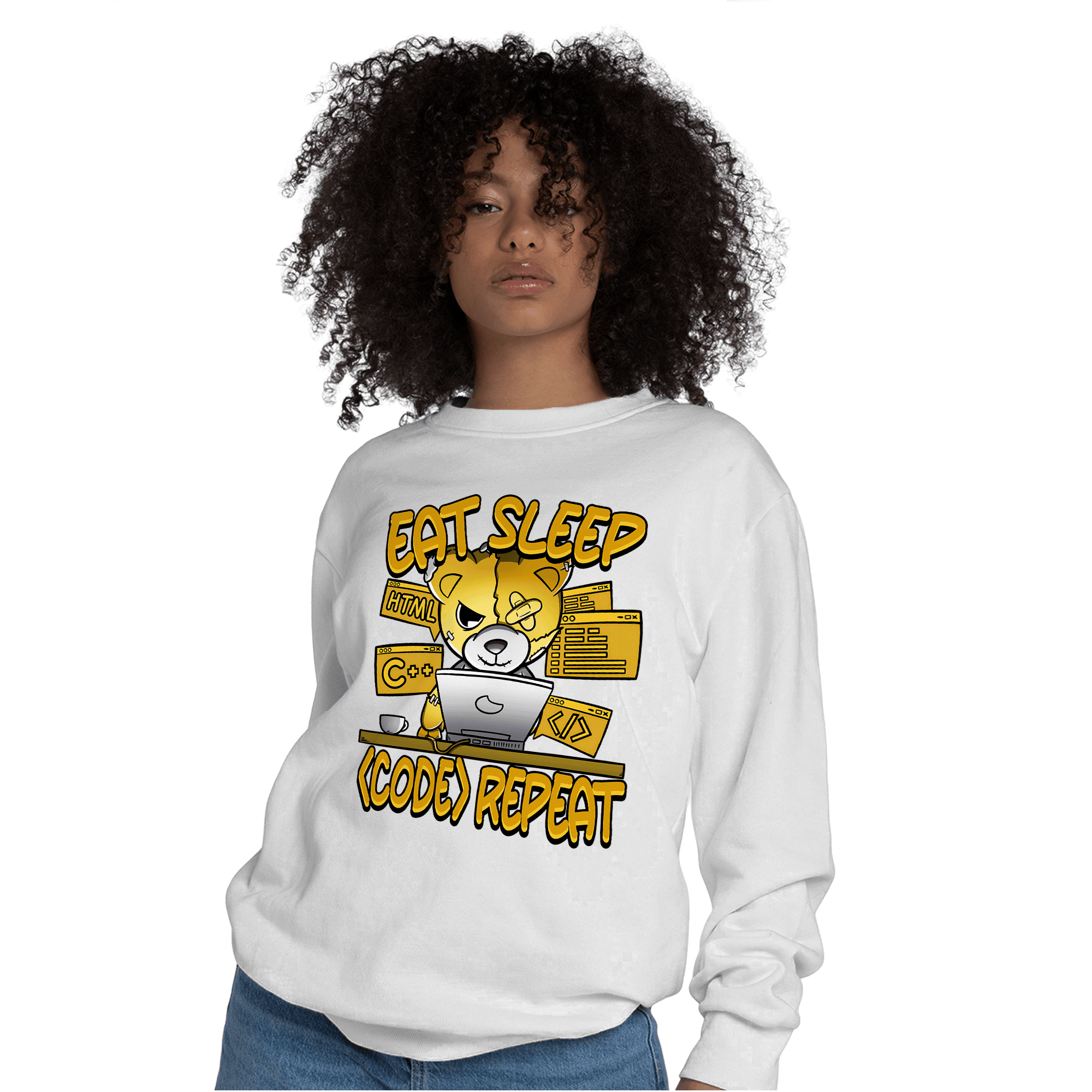 Yellow Ochre 6s Sweatshirt Match Eat Sleep Code BER - NastyJamz