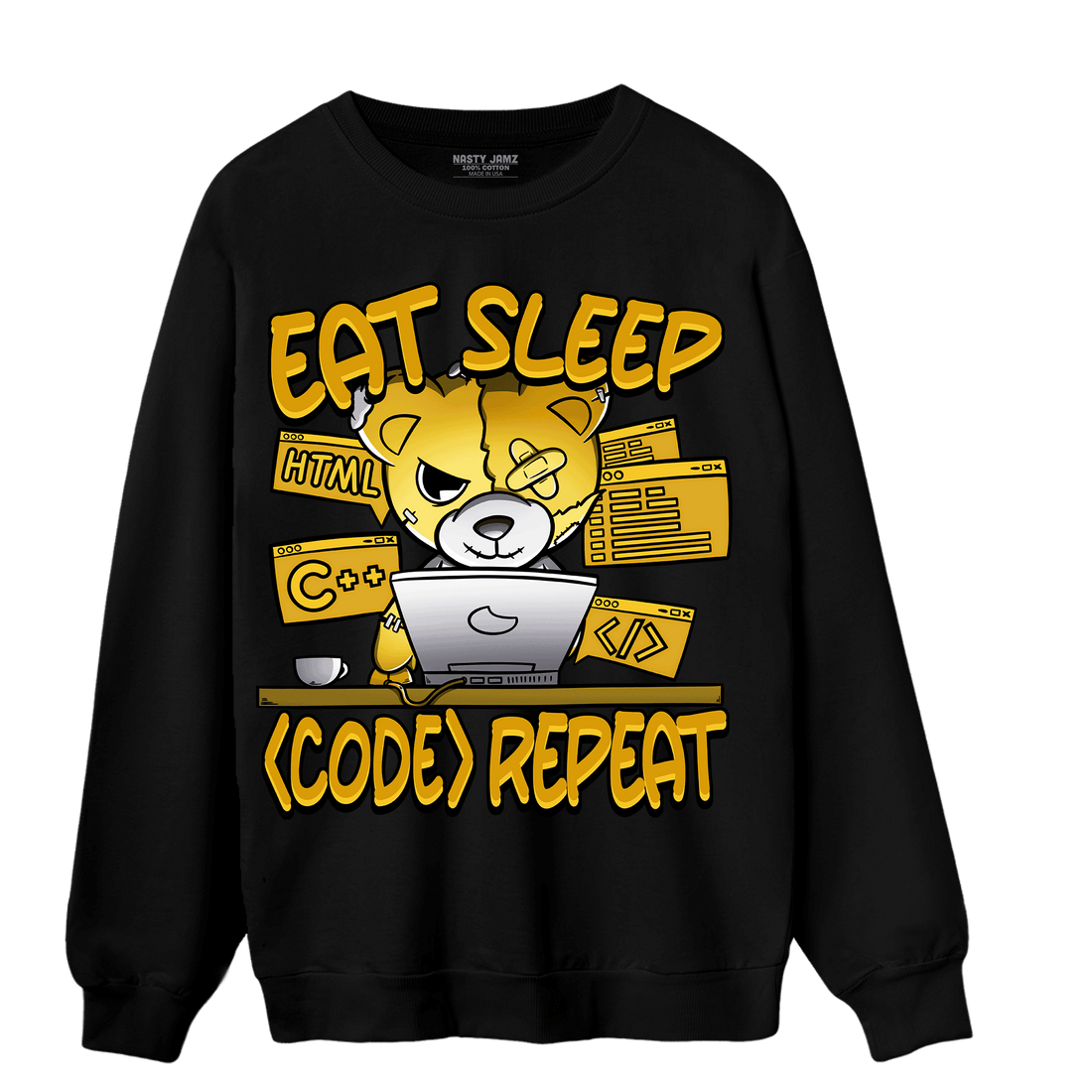 Yellow Ochre 6s Sweatshirt Match Eat Sleep Code BER - NastyJamz