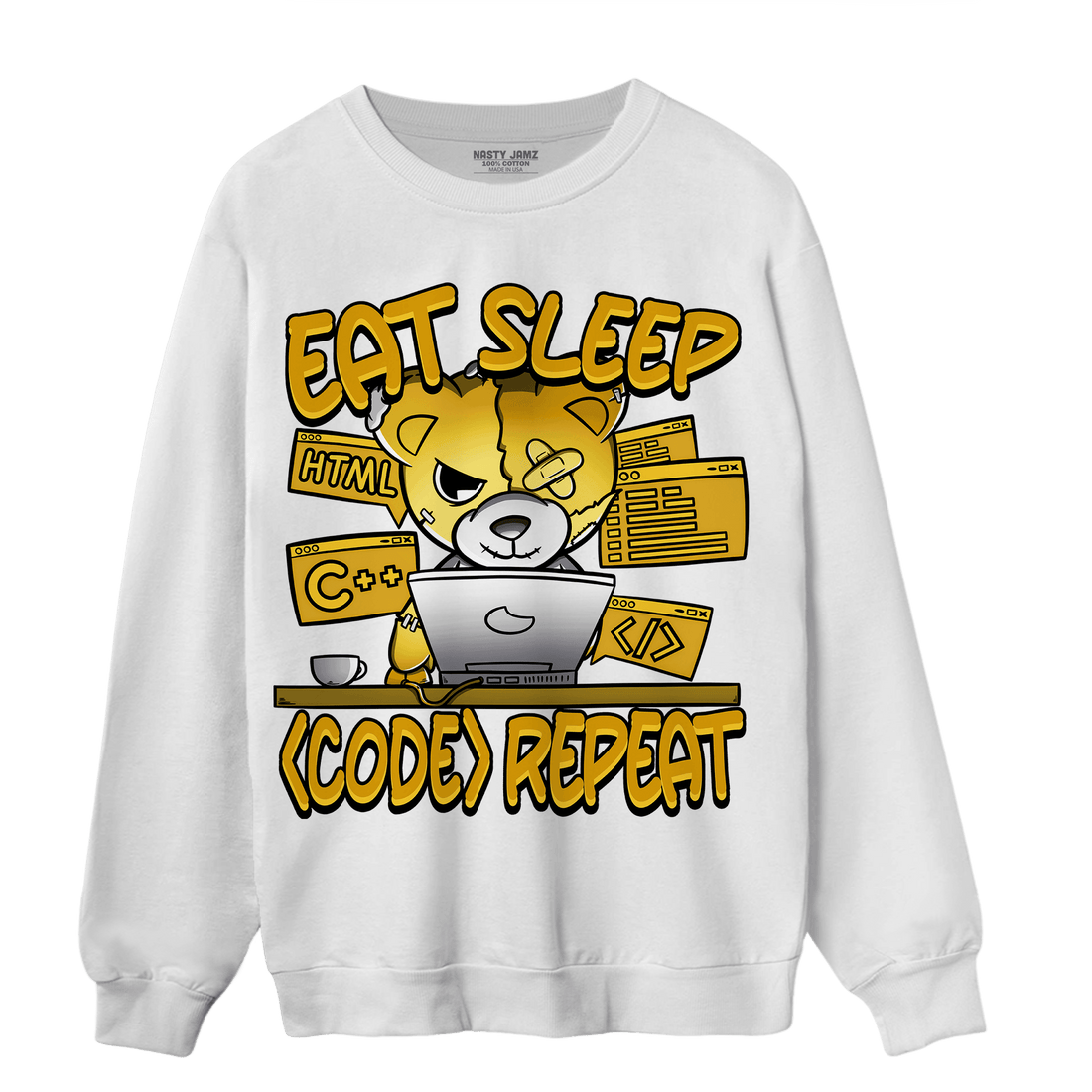 Yellow Ochre 6s Sweatshirt Match Eat Sleep Code BER - NastyJamz