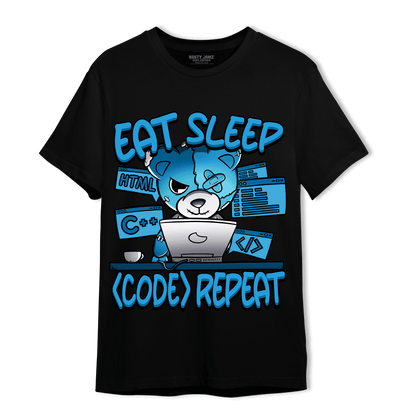 Powder Blue 9s T Shirt Match Eat Sleep Code BER - NastyJamz