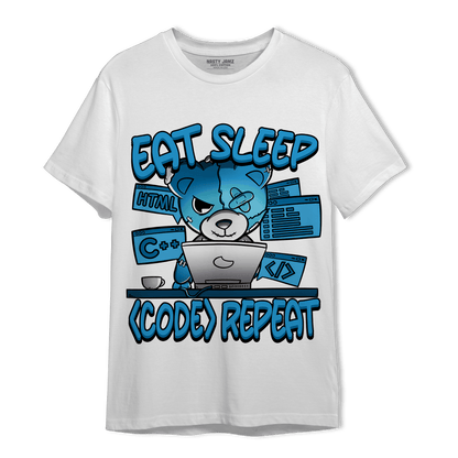 Powder Blue 9s T Shirt Match Eat Sleep Code BER - NastyJamz