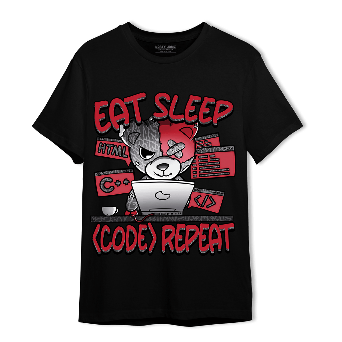 Spizike Low Bred T Shirt Match Eat Sleep Code BER - NastyJamz
