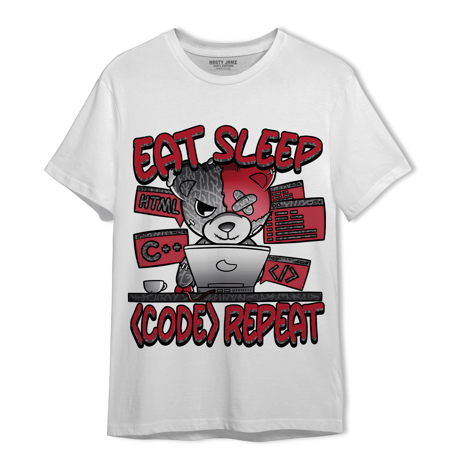 Spizike Low Bred T Shirt Match Eat Sleep Code BER - NastyJamz
